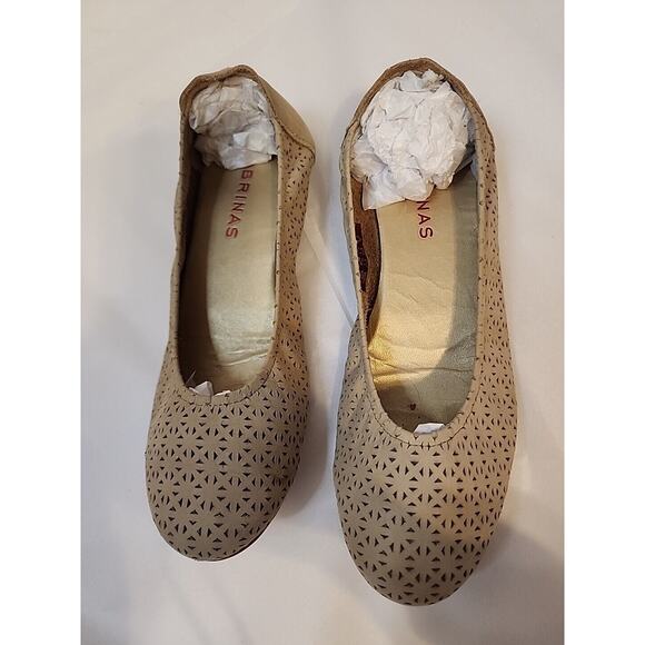 Sabrina's Ballet Flats Women's 40 9 Leather Beige - Picture 3 of 9